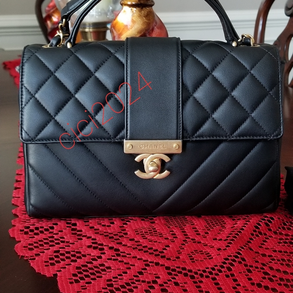 Chanel Calfskin flap bag black